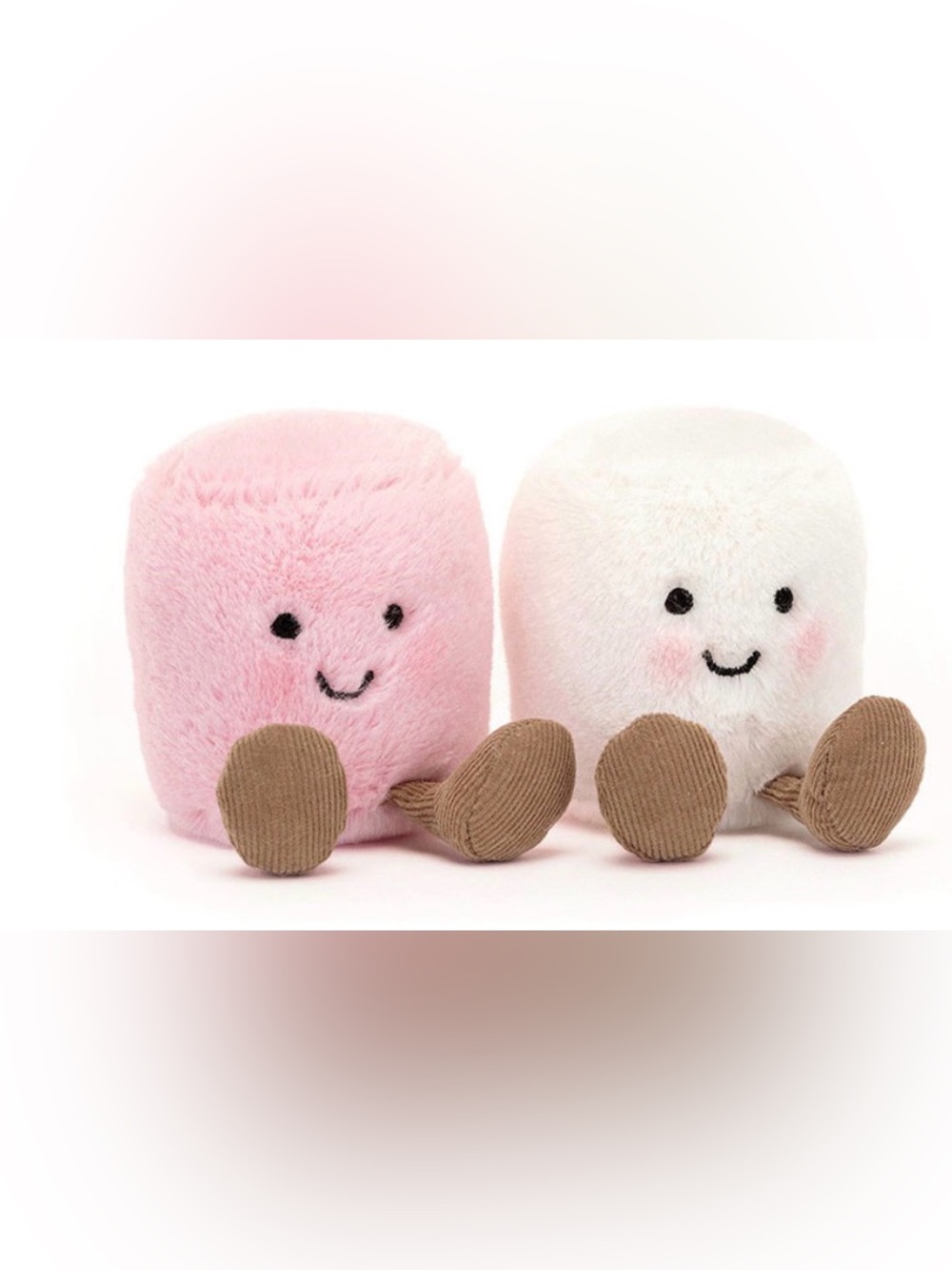 Jellycat Amuseable Marshmallow Plush Pink White BNWT